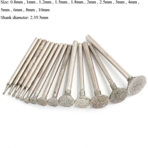 20Pcs Mini Circular Head 0.8-3mm Diamond Grinding Ball for Stone Carving Tools