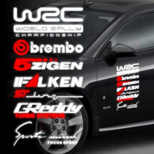 1Set Reflective TRD HKS Nismo Remus Ralliart Car Side Door Sticker ...