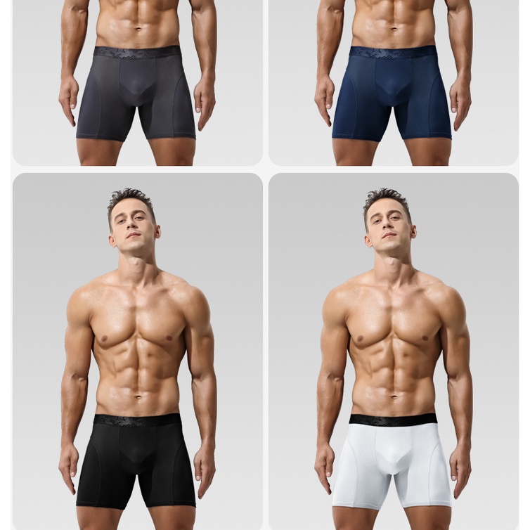 Men's Boxer Double-Layer Inner Gear Lengthened Sports Anti-Wear Modal ...