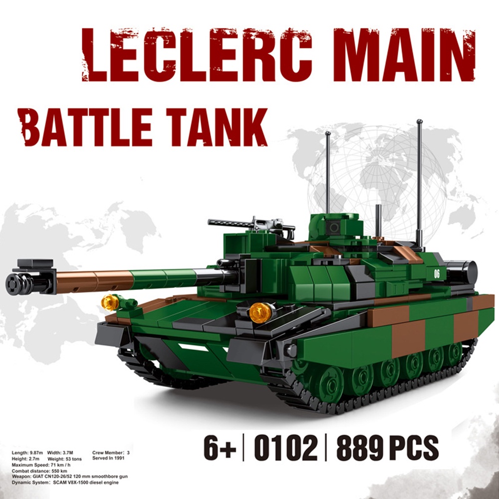 Military Series Leclerc Main Battle Tank Building Blocks Kit Type 10 ...
