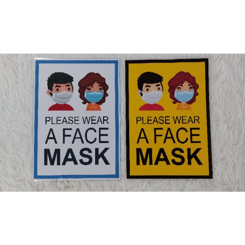 Please Wear A Facemask Sign / Signage, A4 Size Laminated | Shopee ...