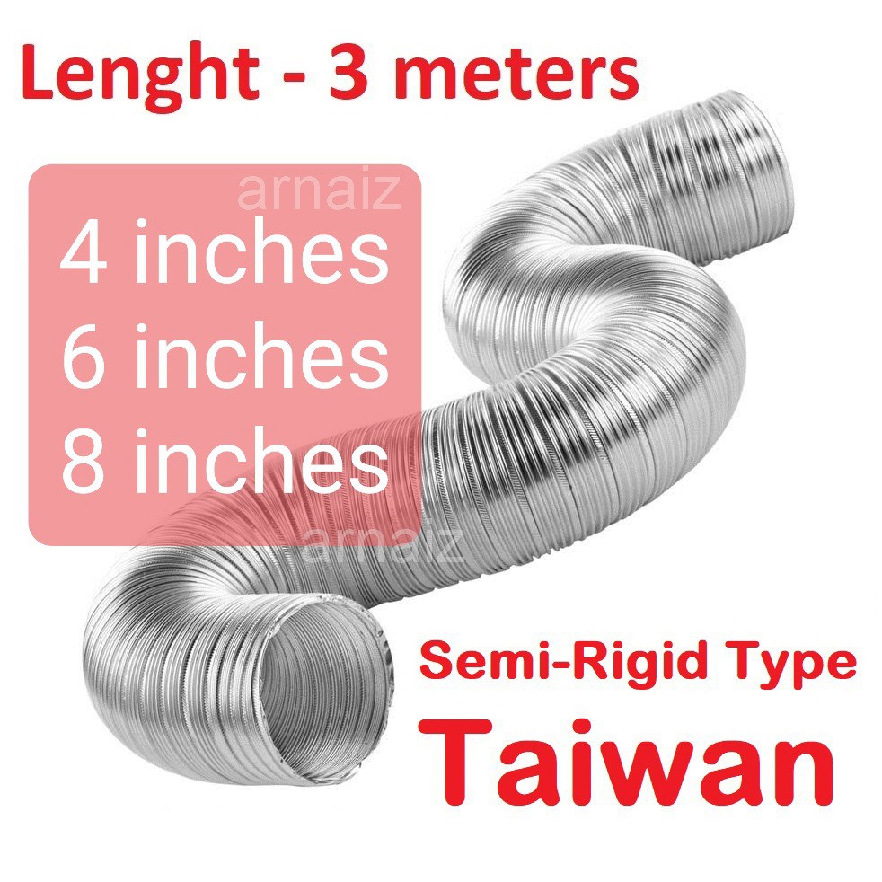 Flexible Aluminum Air Duct Semi Rigid Type 3 meters Aluminum Foil ...