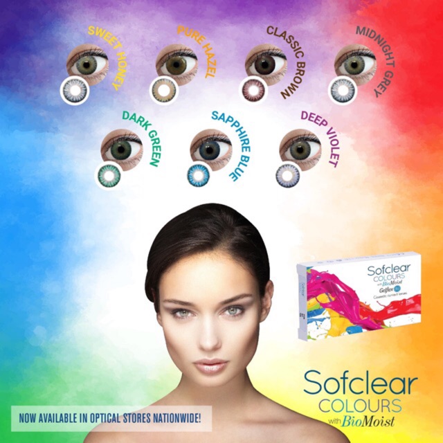 Sofclear Soft Colours Contact Lens with Biomoist Colored | Shopee ...
