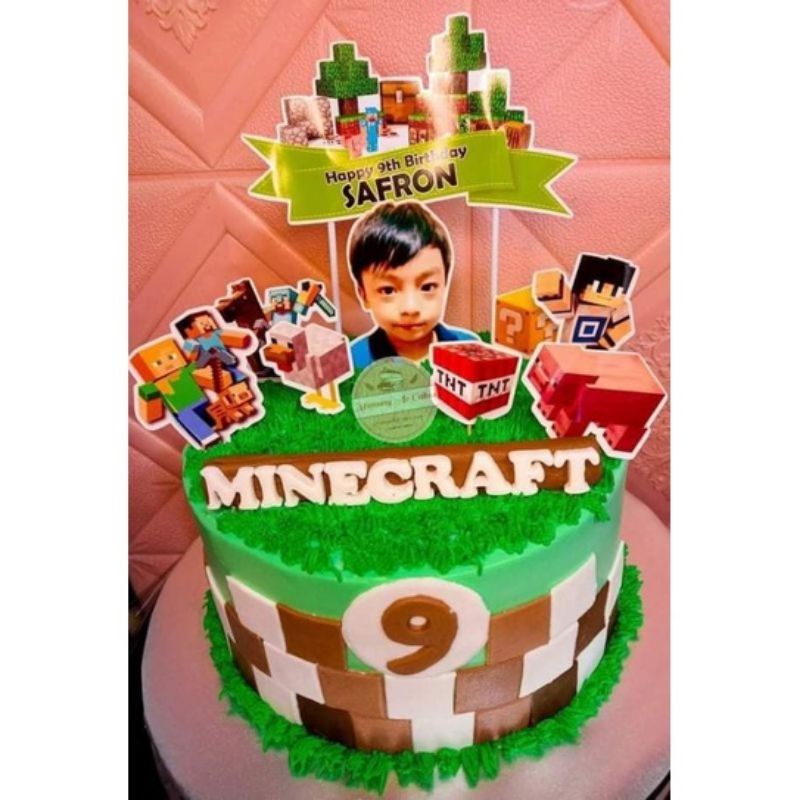 Minecraft Theme Cake Topper Shopee Philippines