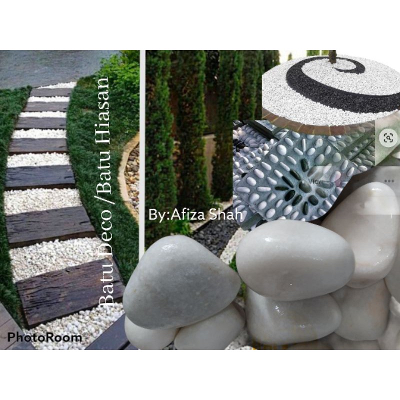 1kg saiz L local pebble white stones gardening landscape | Shopee ...