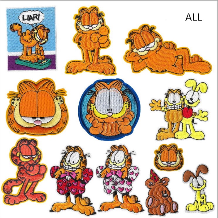 Garfield Series Embroidered Cloth Stickers Clothes Badges Armbands ...