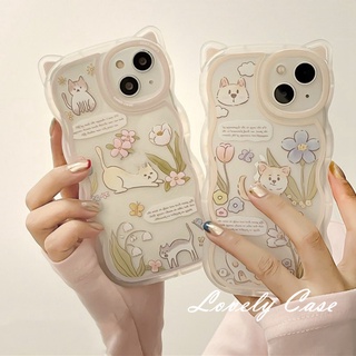 Korean Cute Bear Ear Folding Car Holder Stand Silicone Mobile Phone Case  For iPhone 13 11 12 Pro Max XR X XS Max Back Cover Gift in 2023