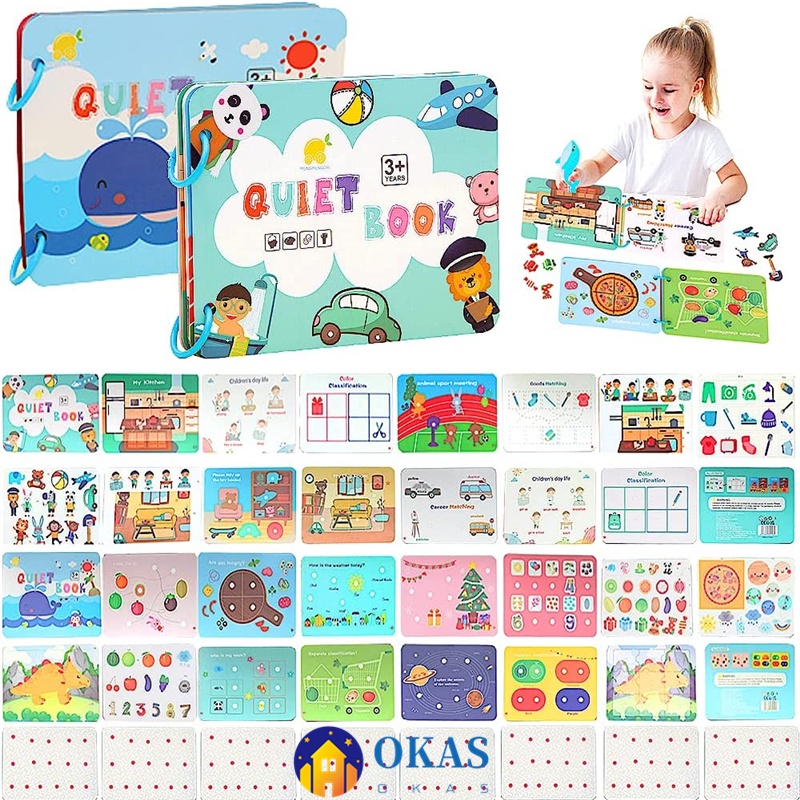 Quiet Book for Kids Preschool Activity Learning Busy book Number Shape ...