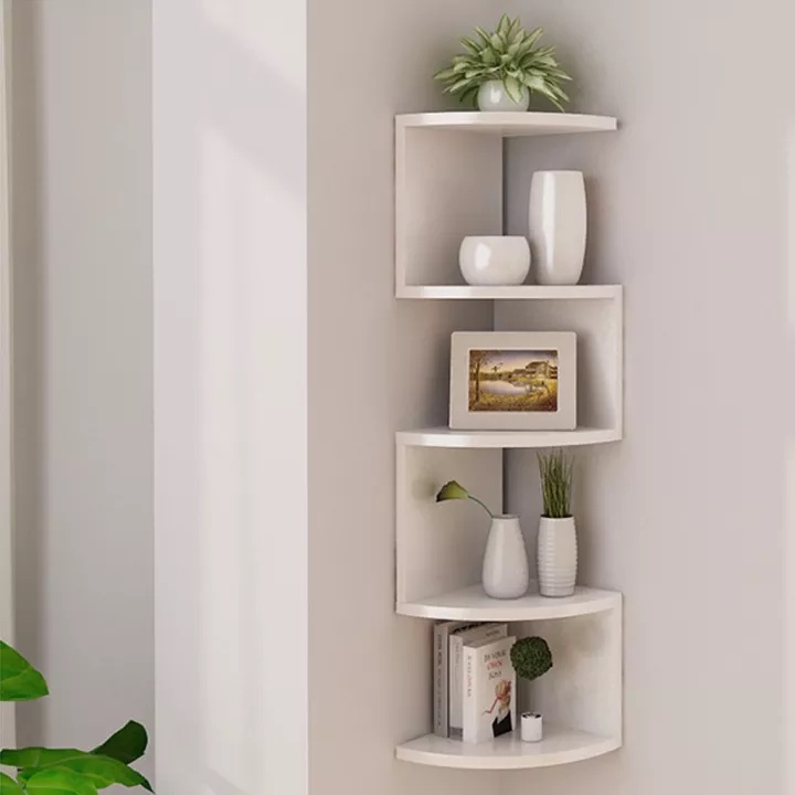 5 Tier wall mount Floating Wall Mount Corner Shelves Shopee Philippines