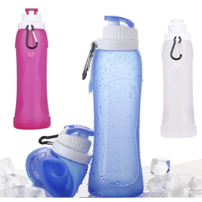 New 500ML Creative Foldable Silicone Water Bottles Drink Sport Water ...
