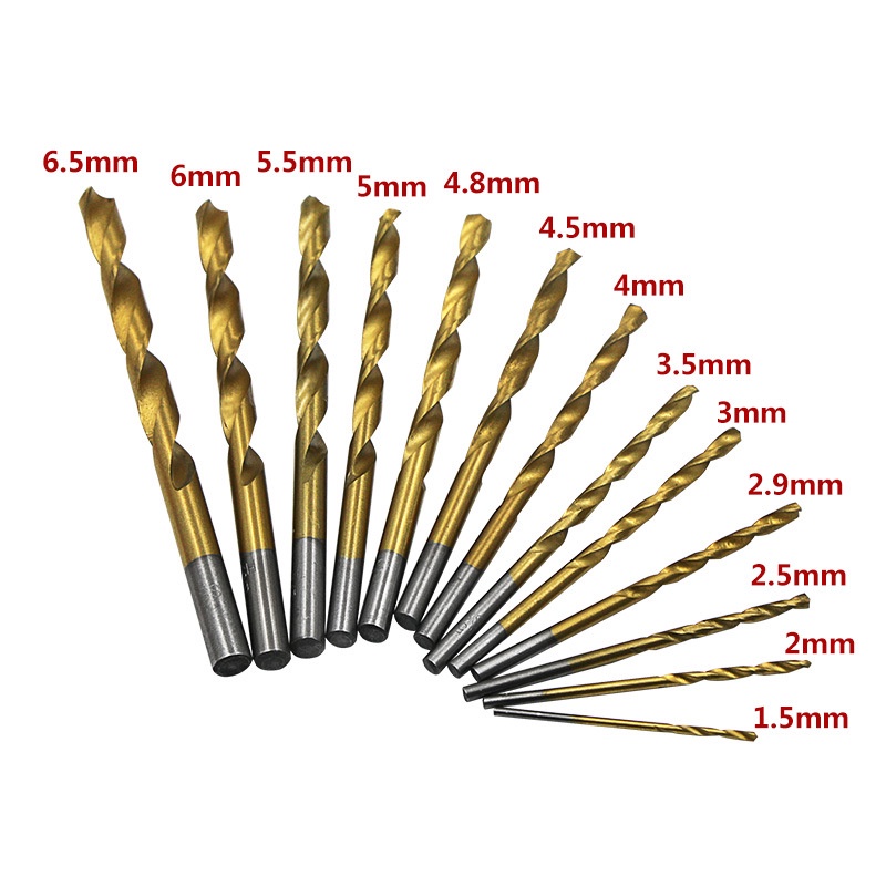 13pcs HSS Cobalt Twist Drill Bit Metal Iron Drill Bits Drilling Wood ...