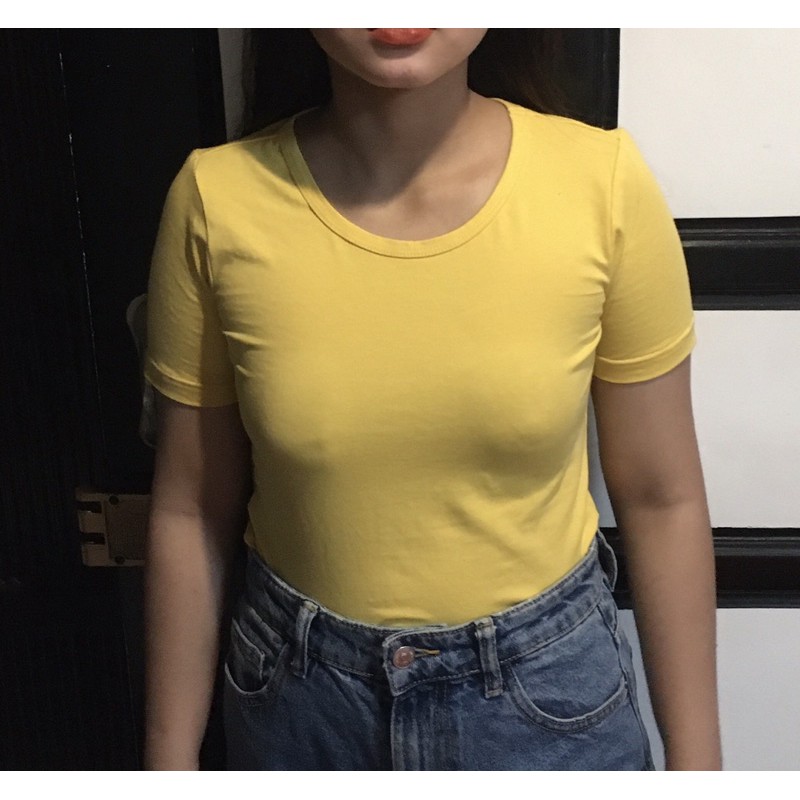 Yellow cheap fitted top