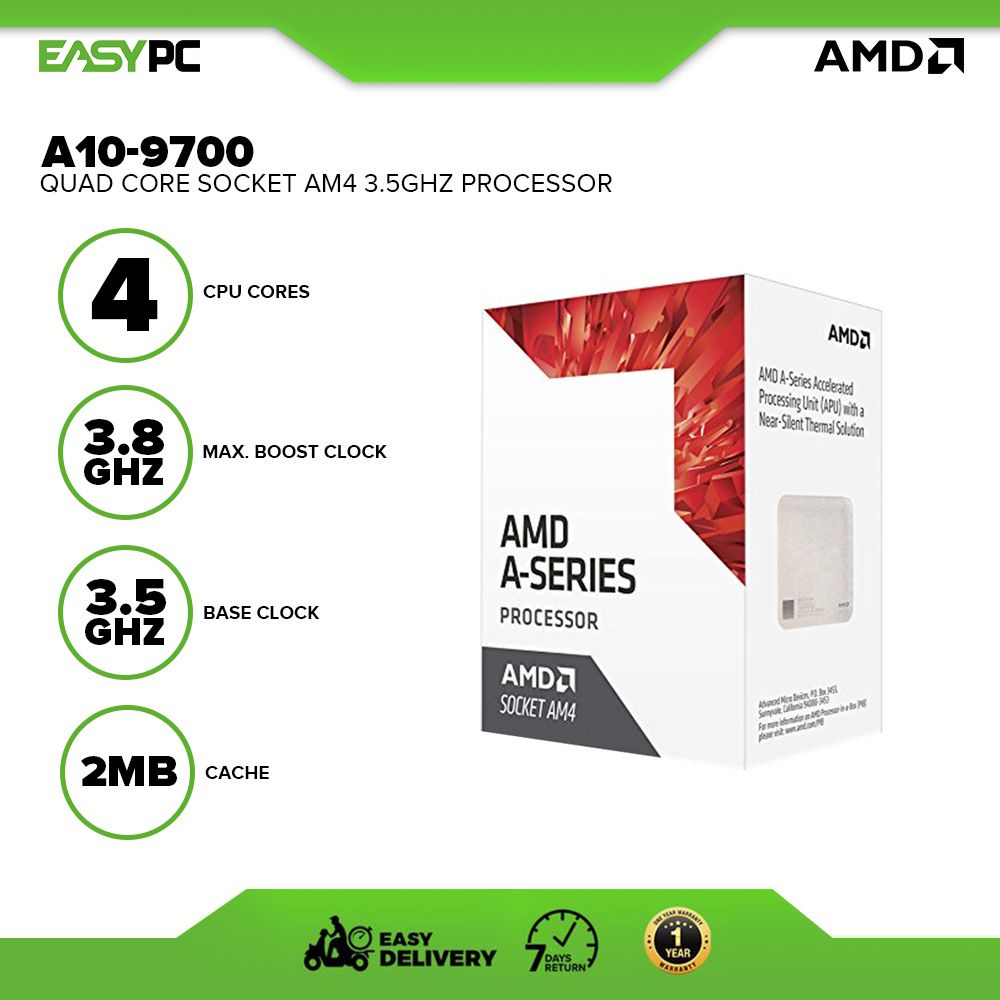 Amd A10 9700 Quad Core Processor Socket Am4 3.5ghz Brand New AMD