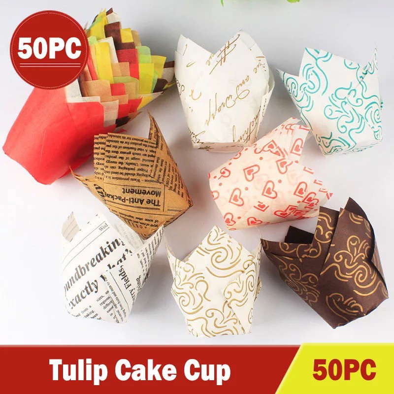 50PCS 3oz Muffin Cupcake Liner Cake Wrappers Baking Cup Tray Case Cake