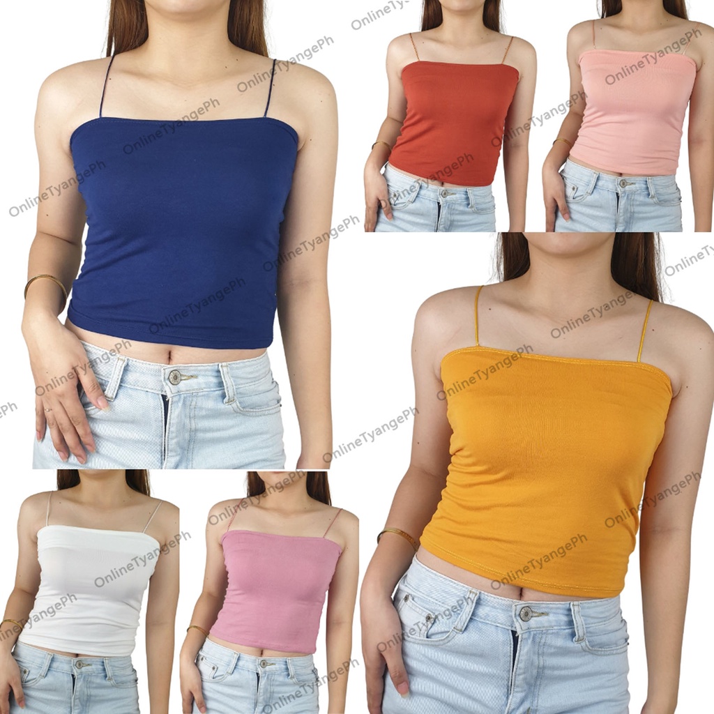 OnlineTyangePh Cami String Croptop Fits Small To Medium Plain Sando ...