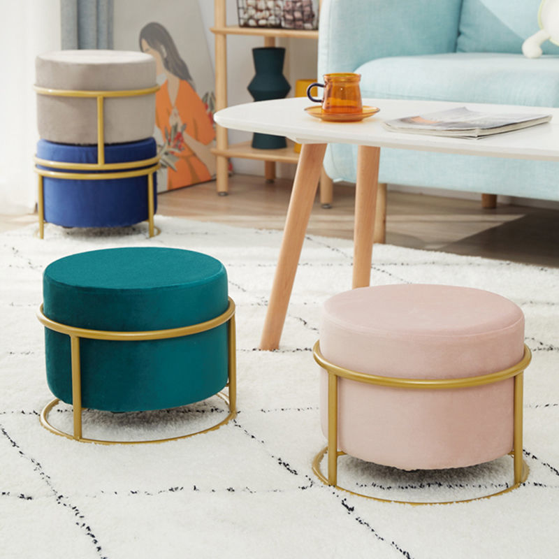Living Room Tea Table Nordic Household Low Stool Sofa Stool Small Round ...