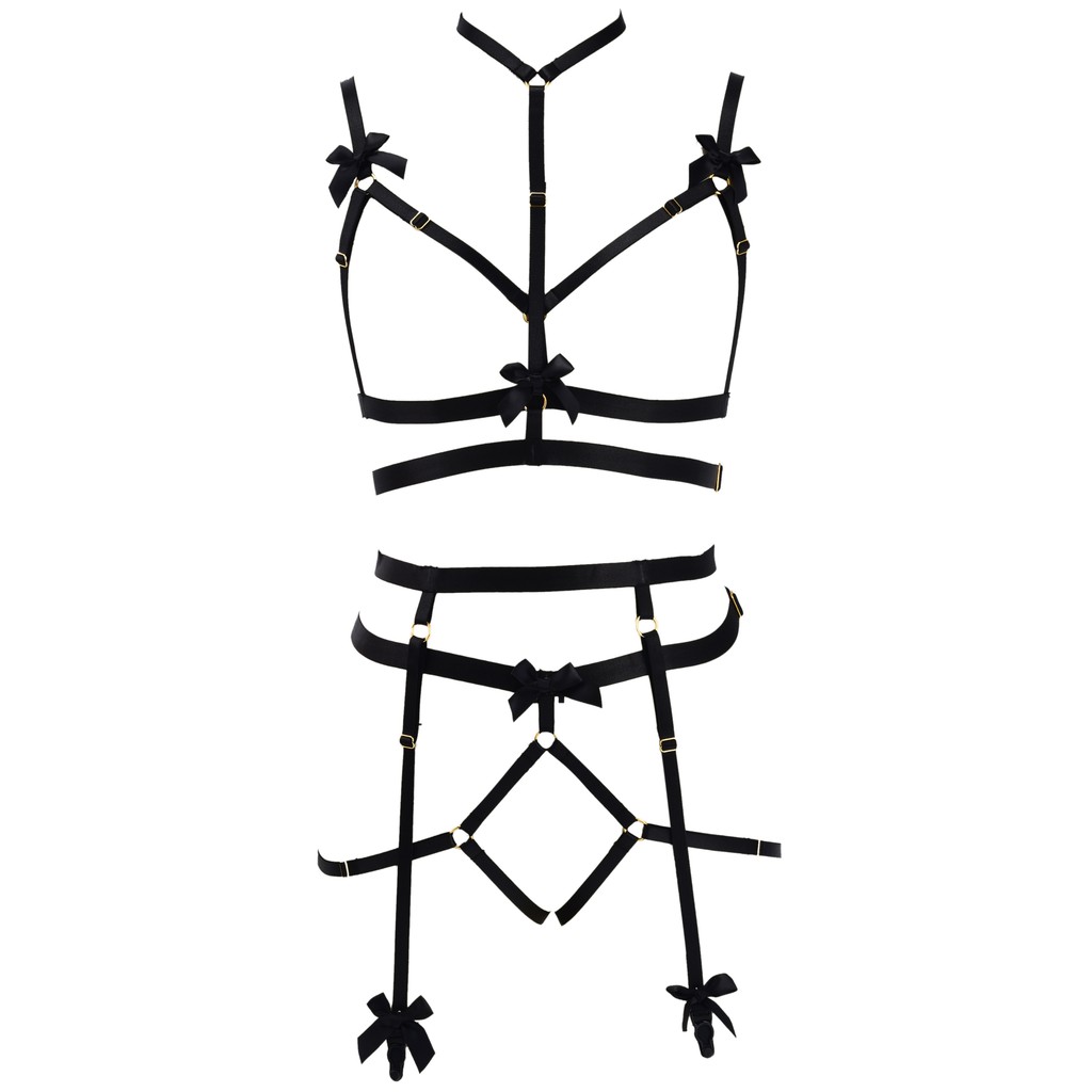 Apxq Hanaernes Body Harness Crop Top Open Bra Sexy Cage Bra Fetish Wear Harness Bondage Lingerie