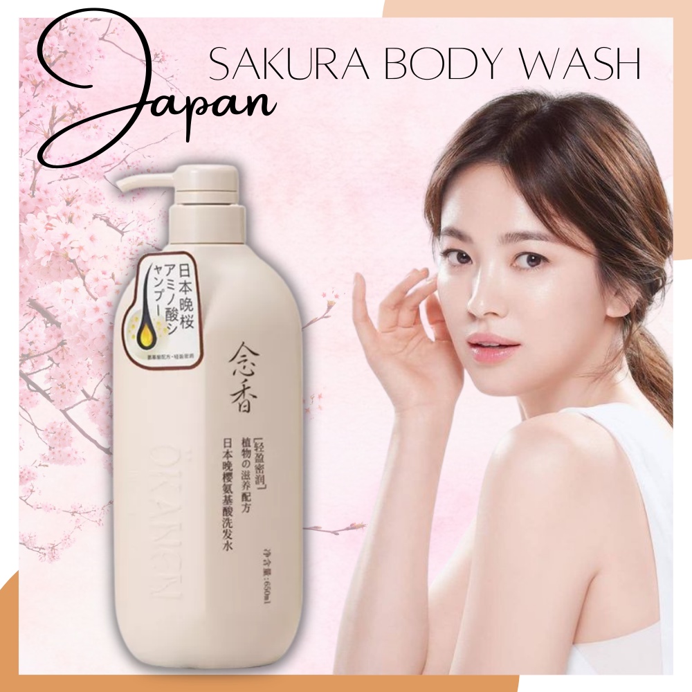 Original Japan Okanen Sakura Body Wash Care Set Fresh Evening Sakura