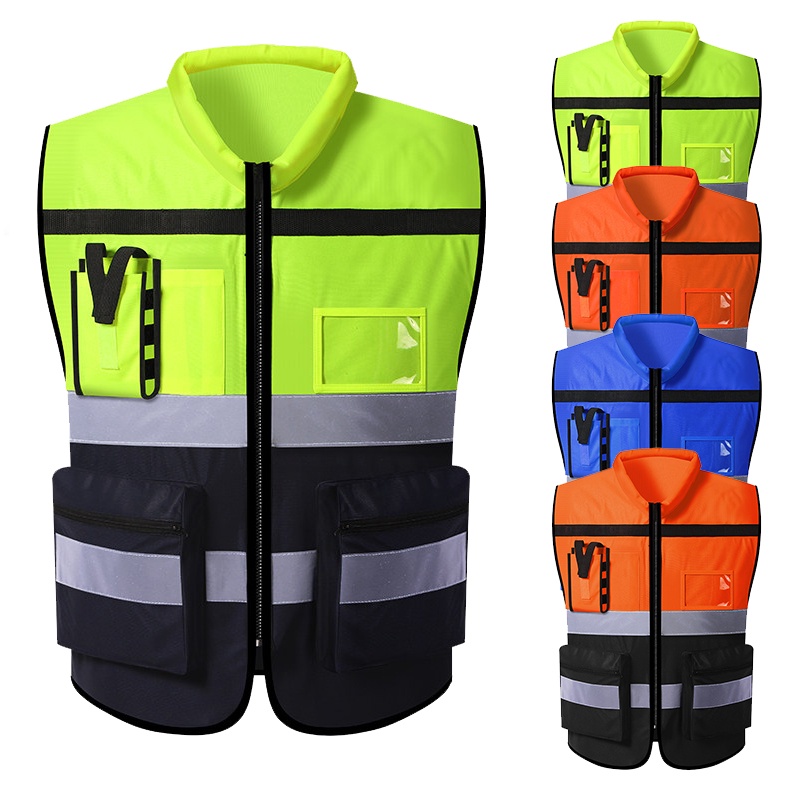 High Visibility Security Reflective Vest Multi Pockets Reflective Vest ...