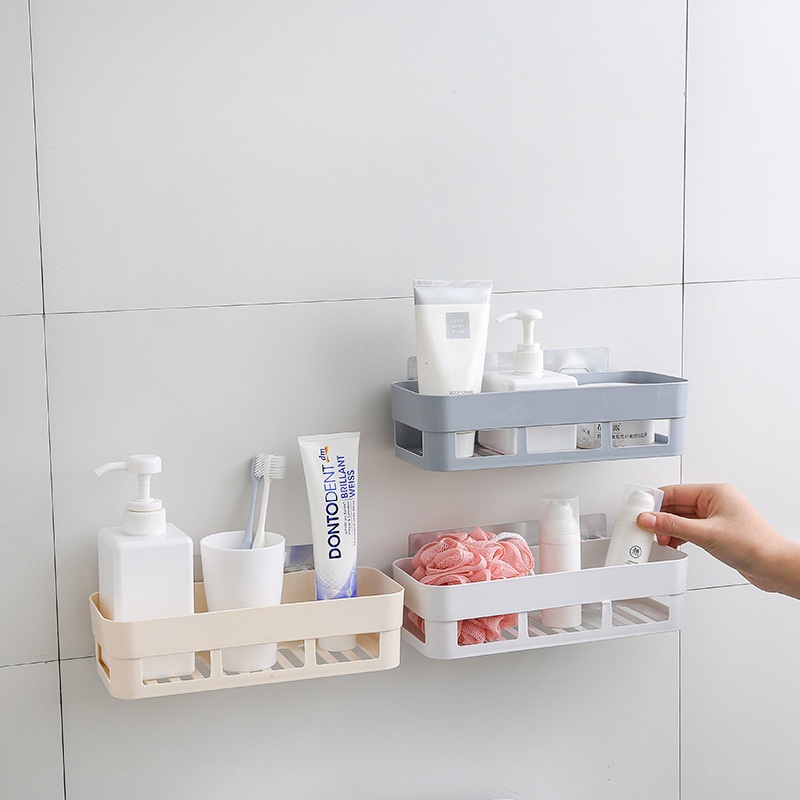 Plastic Kitchen Storage Rack Self Adhesive Wall Storage Organizer ...