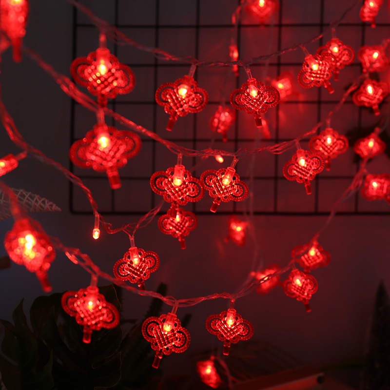 1.5 Meter 10 LEDs Red Chinese Knot String Lights / Battery Powered ...