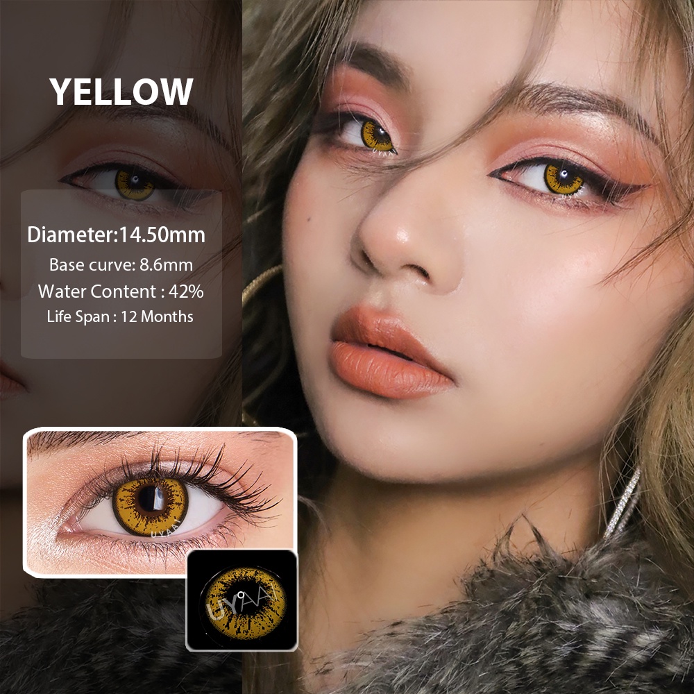 UYAAI Cosplay Colored Contact Lens Color Yearly Cosmetic Love Words