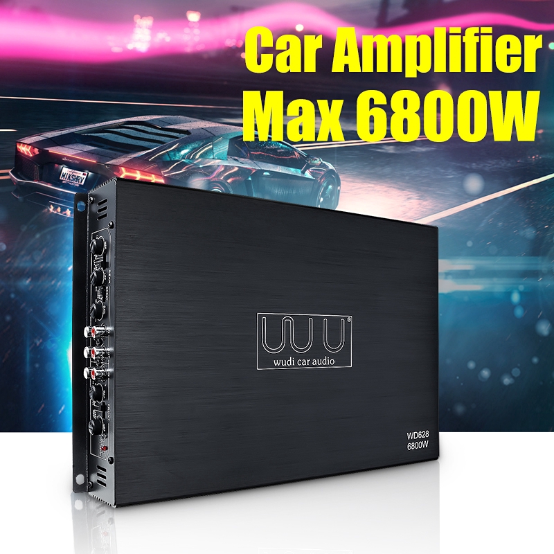 Amplificatore Auto Stereo 4 Canali 6800W – 12V, Impedenza 4Ω, SNR 90dB, Distorsione 0,15%, Frequenza 10Hz-30KHz, In Lega Di Alluminio - 4