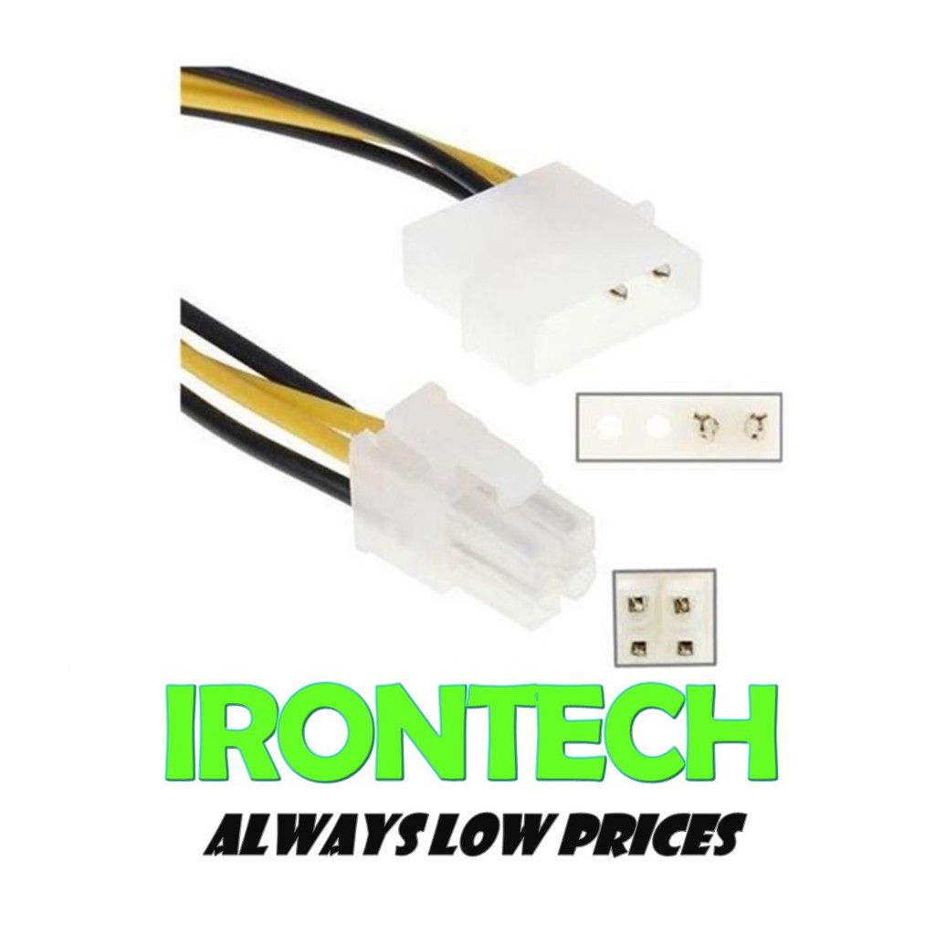Molex To P4 4pin Convertor Cable Lead 4 Pin PSU Adapter