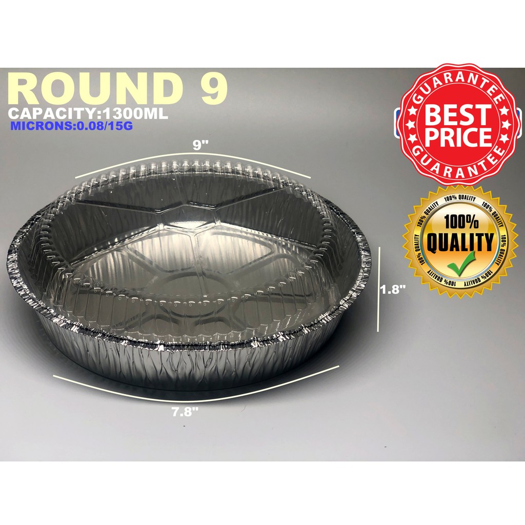 Sale 100pcs Aluminum Foil Round Cake Pan 9,8,7with Plastic Lid Included 