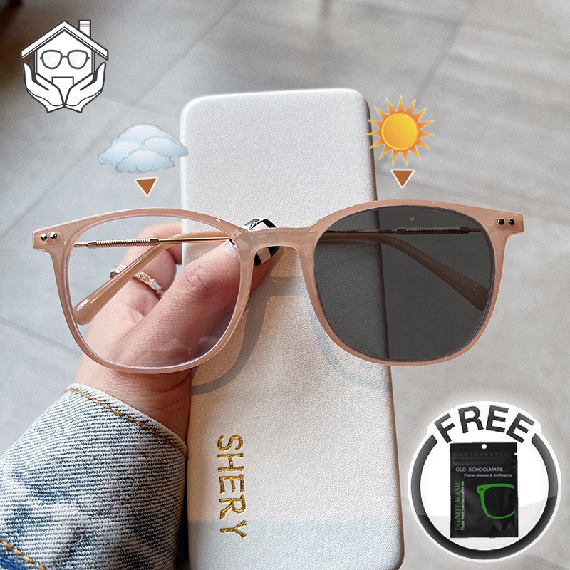 Anti Radiation Photochromic Eyeglass For Women Men Replaceable Lens