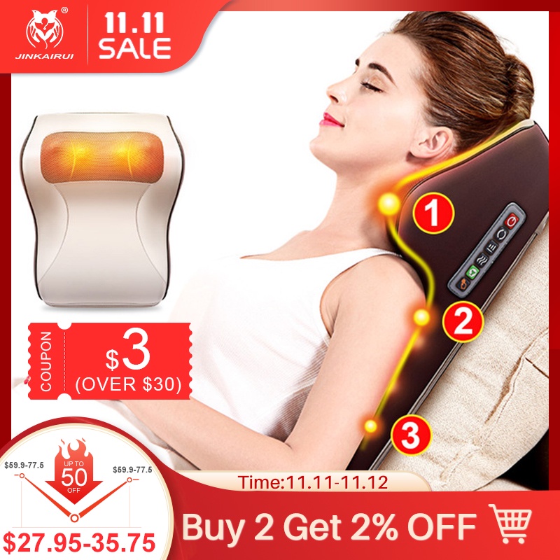 3 in 1 Newest Massage Pillow with Car Home Duel Use Easy Carry Neck