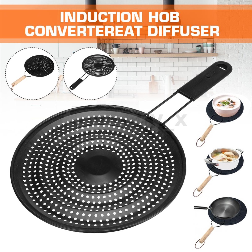 Black Induction Hob Converter Heat Diffuser Disc Adapter Plate Saucepan