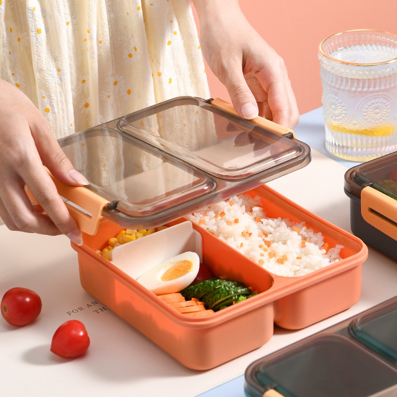 Japanese Portable Singlelayer Compartment Sealed Lunch Box Plastic