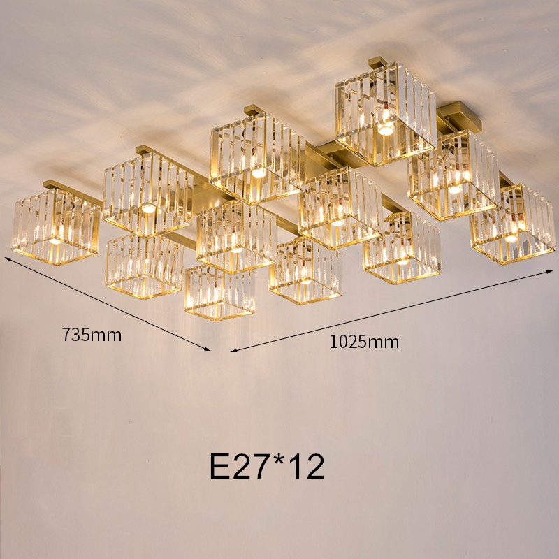 SUNMEIYI Modern Crystal Rectangle Iron Modern Led Ceiling Lights For ...