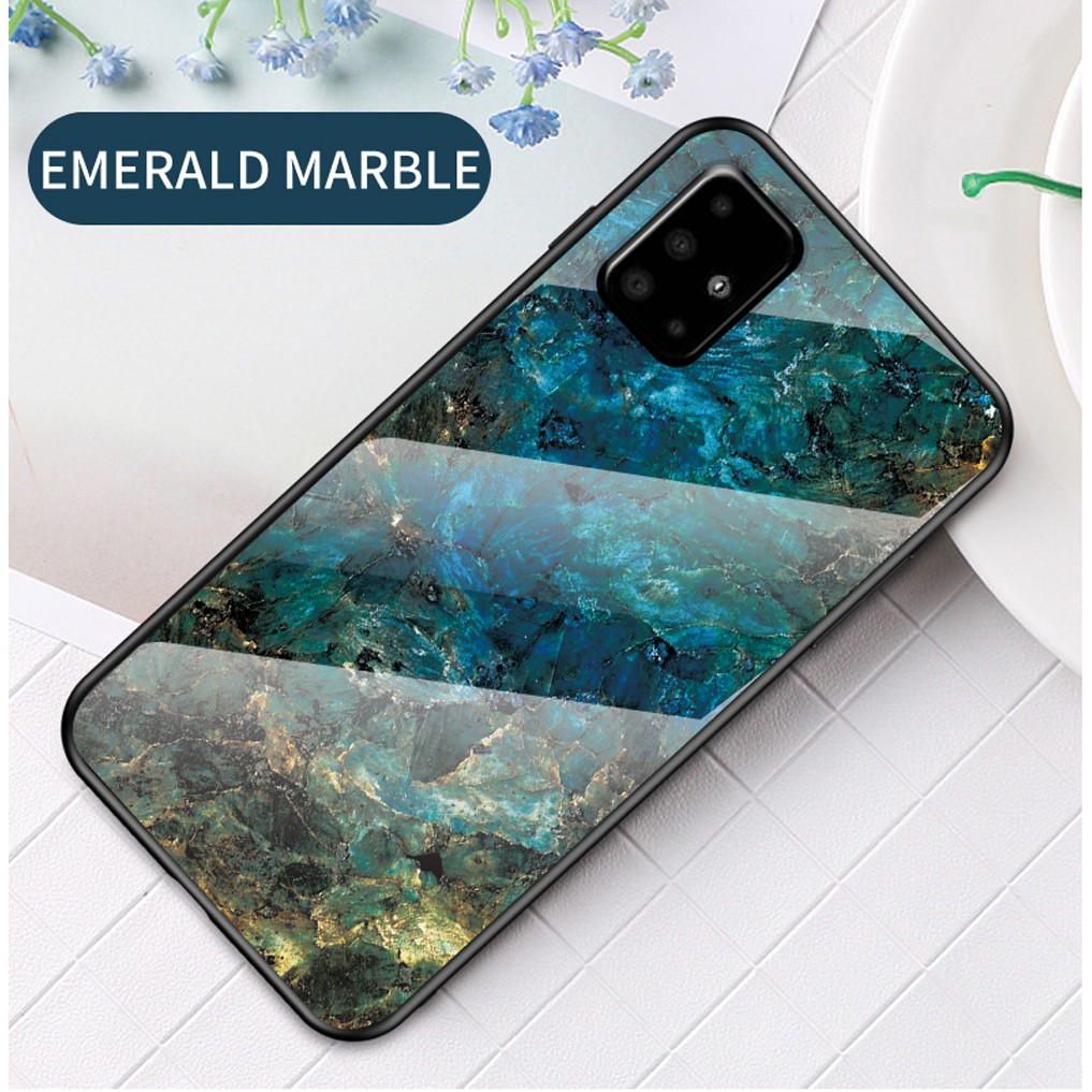 Samsung Galaxy A71 Case Marble Pattern Glass Phone Casing Samsung A71 A715F  Back Cover