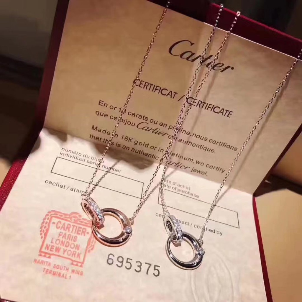 Cartier Double Circle Necklace Fashion Classic Girlfriend Gift