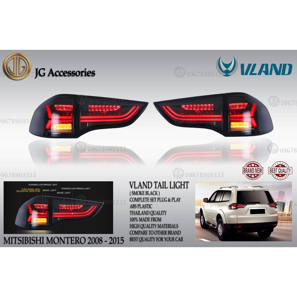 MITSUBISHI MONTERO SPORTS 2008 2015 VLAND TAIL LIGHT ASSEMBLY