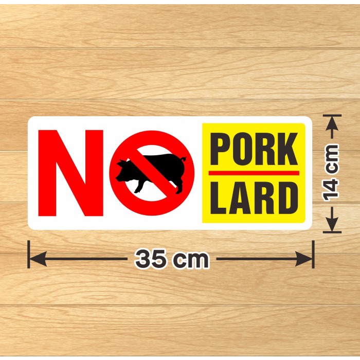 Sticker Sign No Pork No Lard Sticker Label Vinyl Halal Does Not Contain