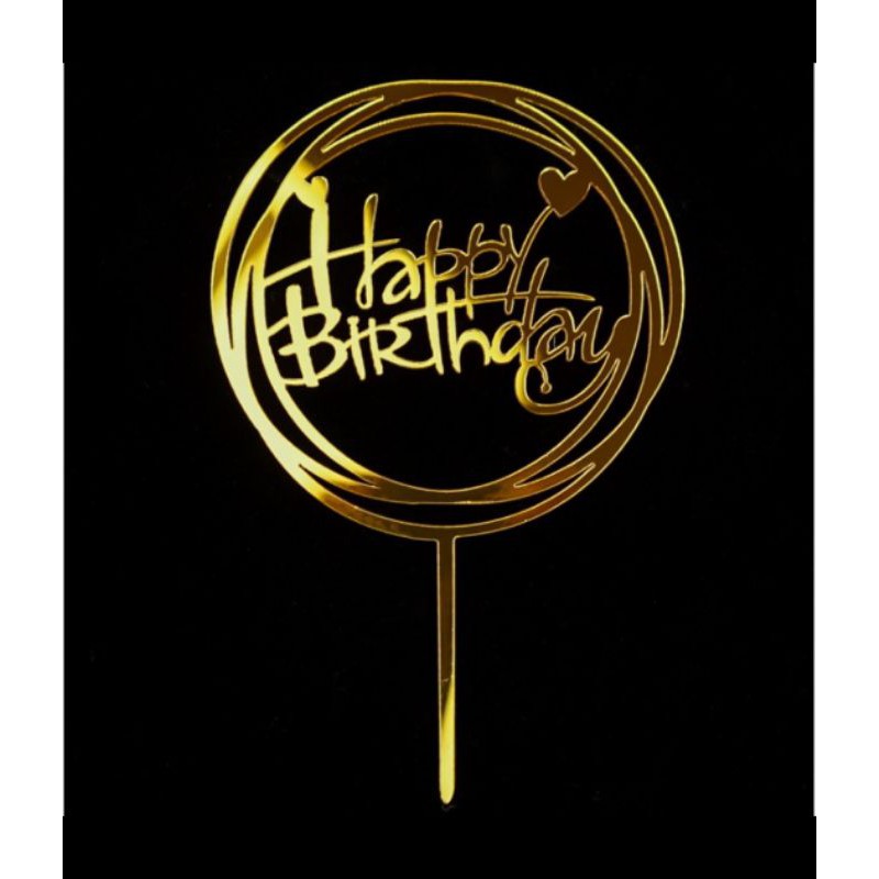 Happy Birthday Gold Acrylic Cake Topper | Shopee Philippines