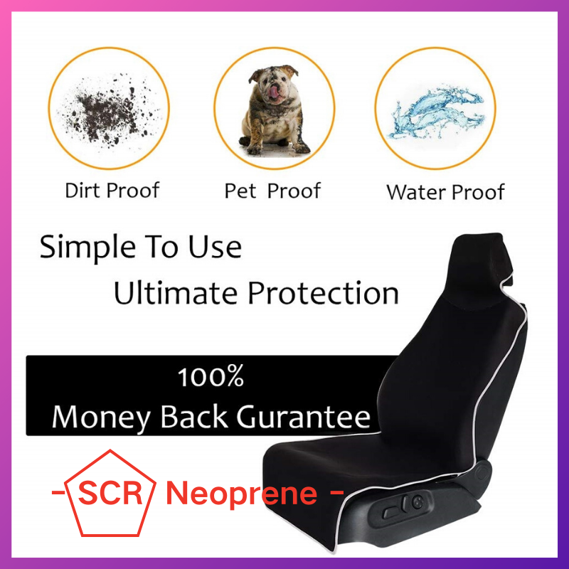 Car Seat Protector: Auto Car Seat Cover from Neoprene with bracket- Nonslip  Backing To Protect Your Leather Car Seats