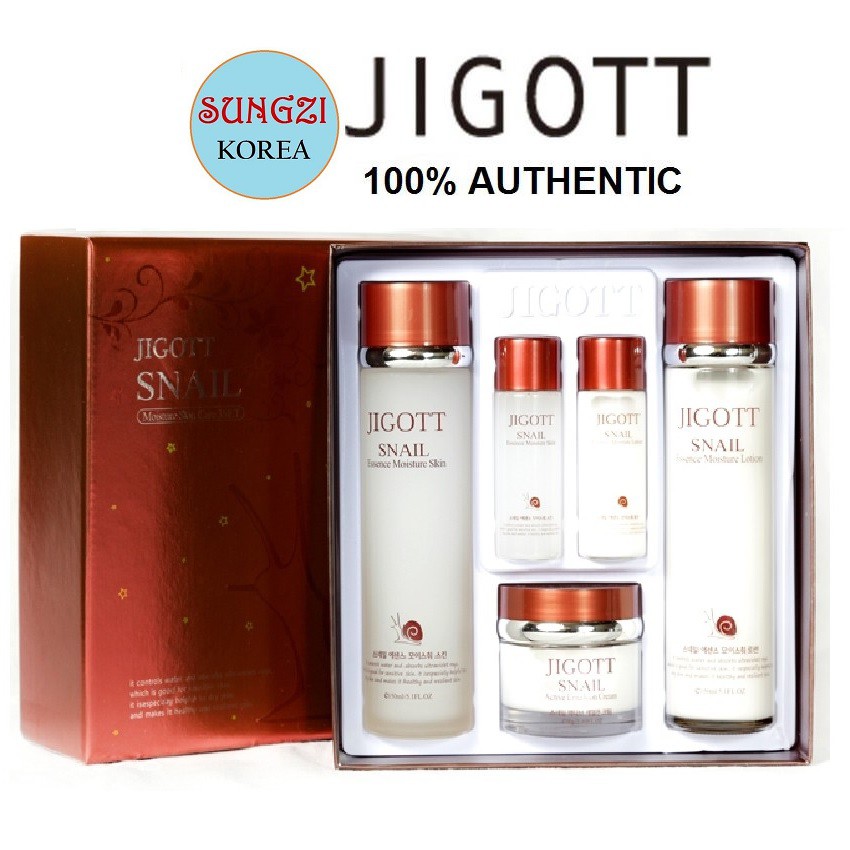 JIGOTT Snail Essence Moisture Skin Set (5 Items) | Shopee Philippines
