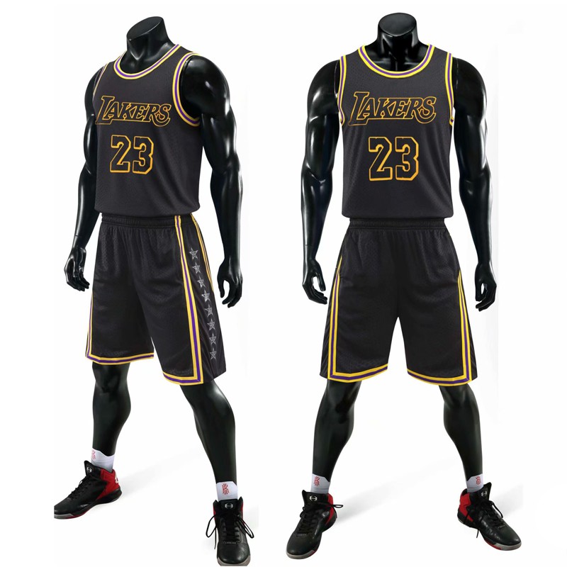 DDOYY James # 23 Lakers Basketball Jersey Suit Sportswear Sleeveless Tank  Top Shorts Basketball Jerseys Uniforms Competition Show Party Black XXS :  : Fashion