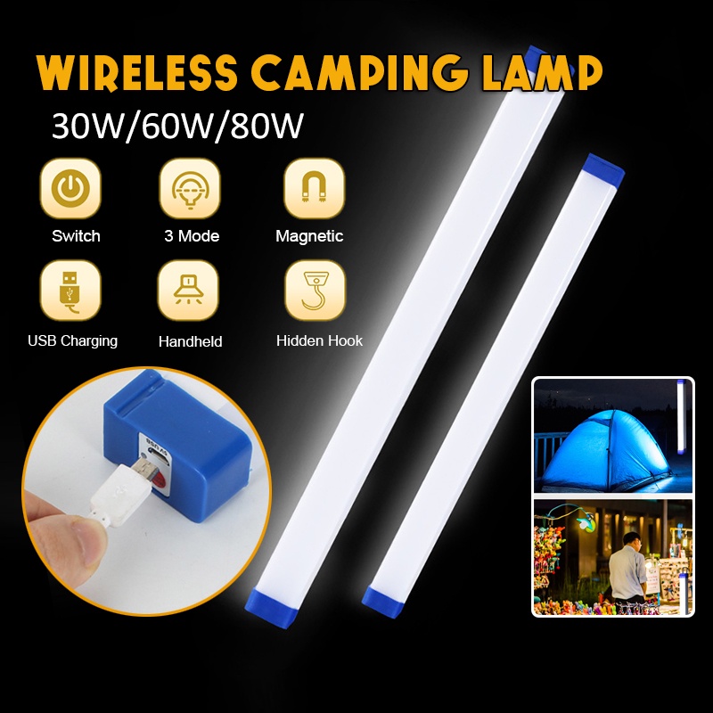 80W Rechargeable LED Tube Multifunction Emergency Light with Hook