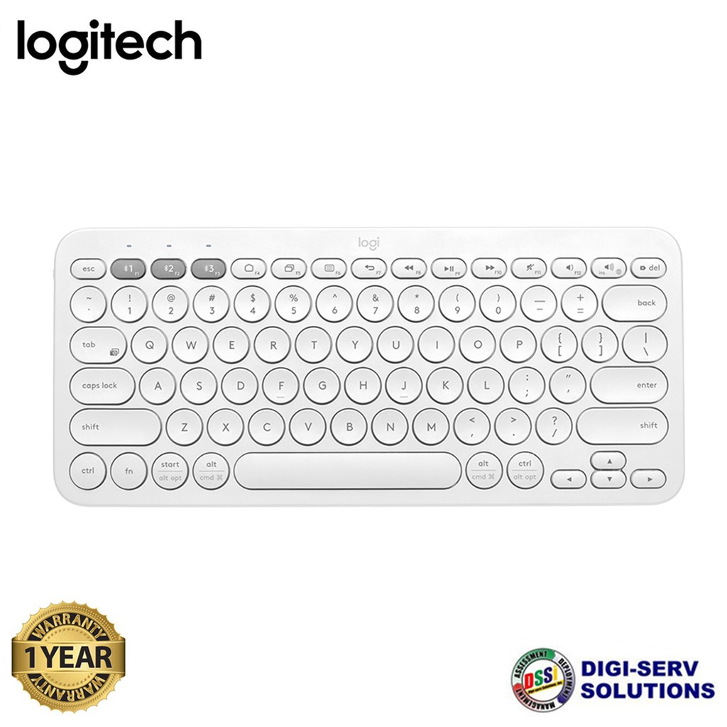 Logitech K380 (White) Multi-Device Slim and Beautiful Bluetooth ...