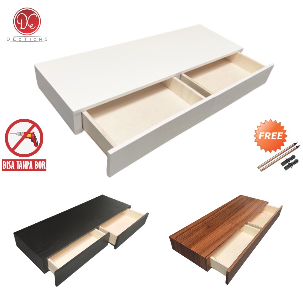 KAYU Dections Wall Shelf Double Floating Drawer Door/Minimalist 2