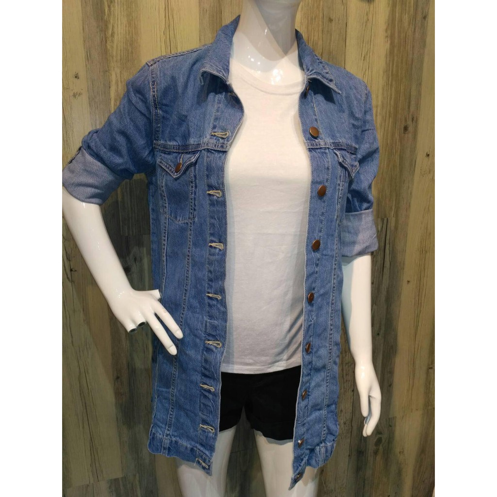 Forever 21 longline denim jacket best sale