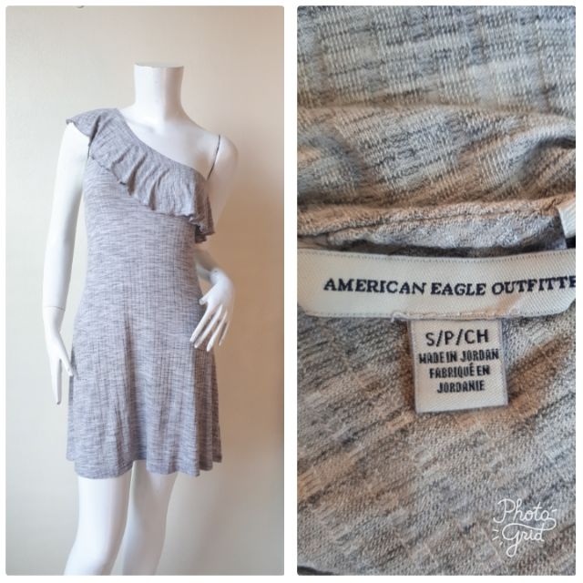 Stretch fabric dress shows the shoulders, stretch cotton fabric, Size S