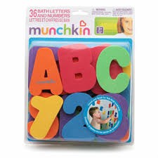 Munchkin foam letters and numbers set for children to play in the ...