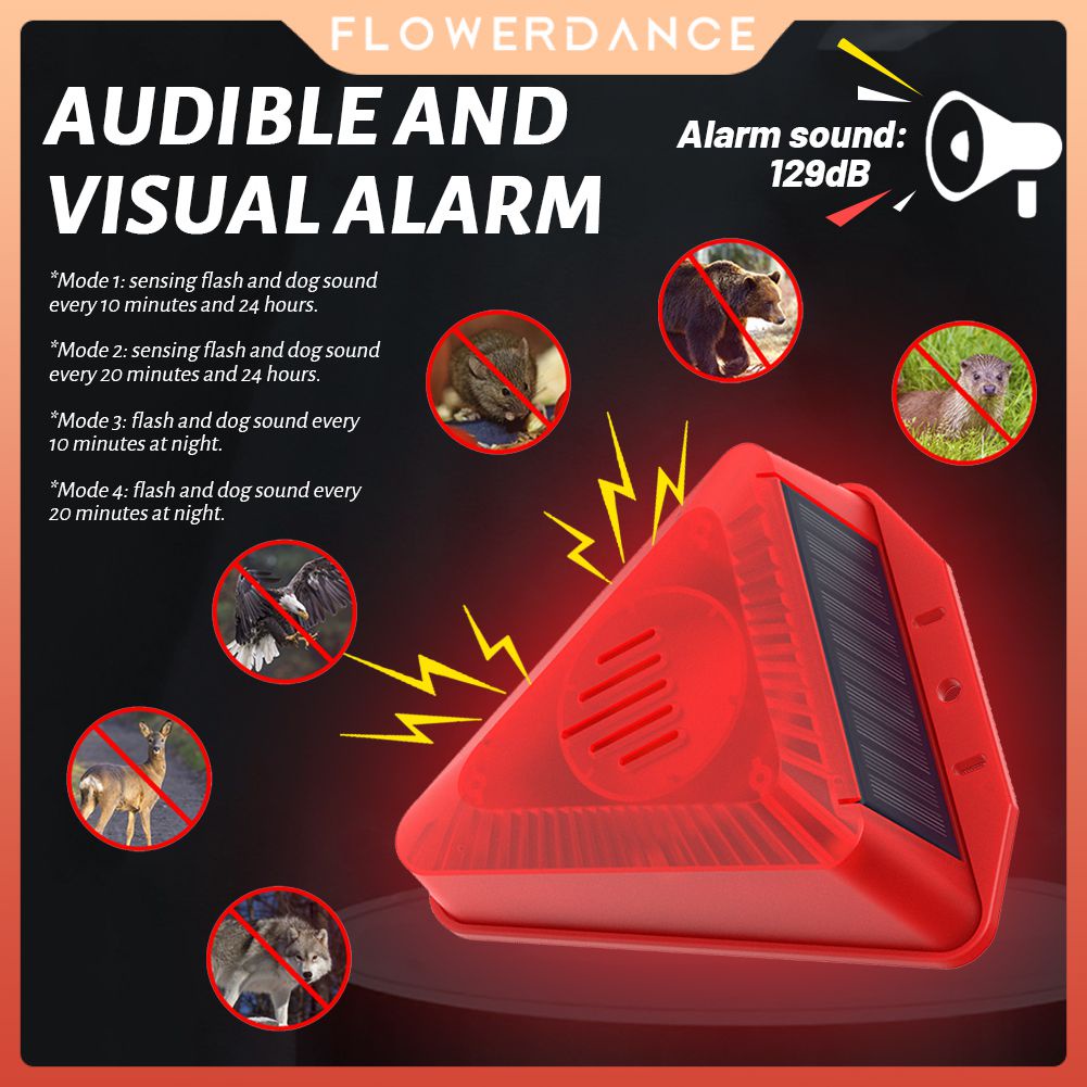 New Triangle Solar Sound & Light Alarm Lamp Outdoor Waterproof Siren ...