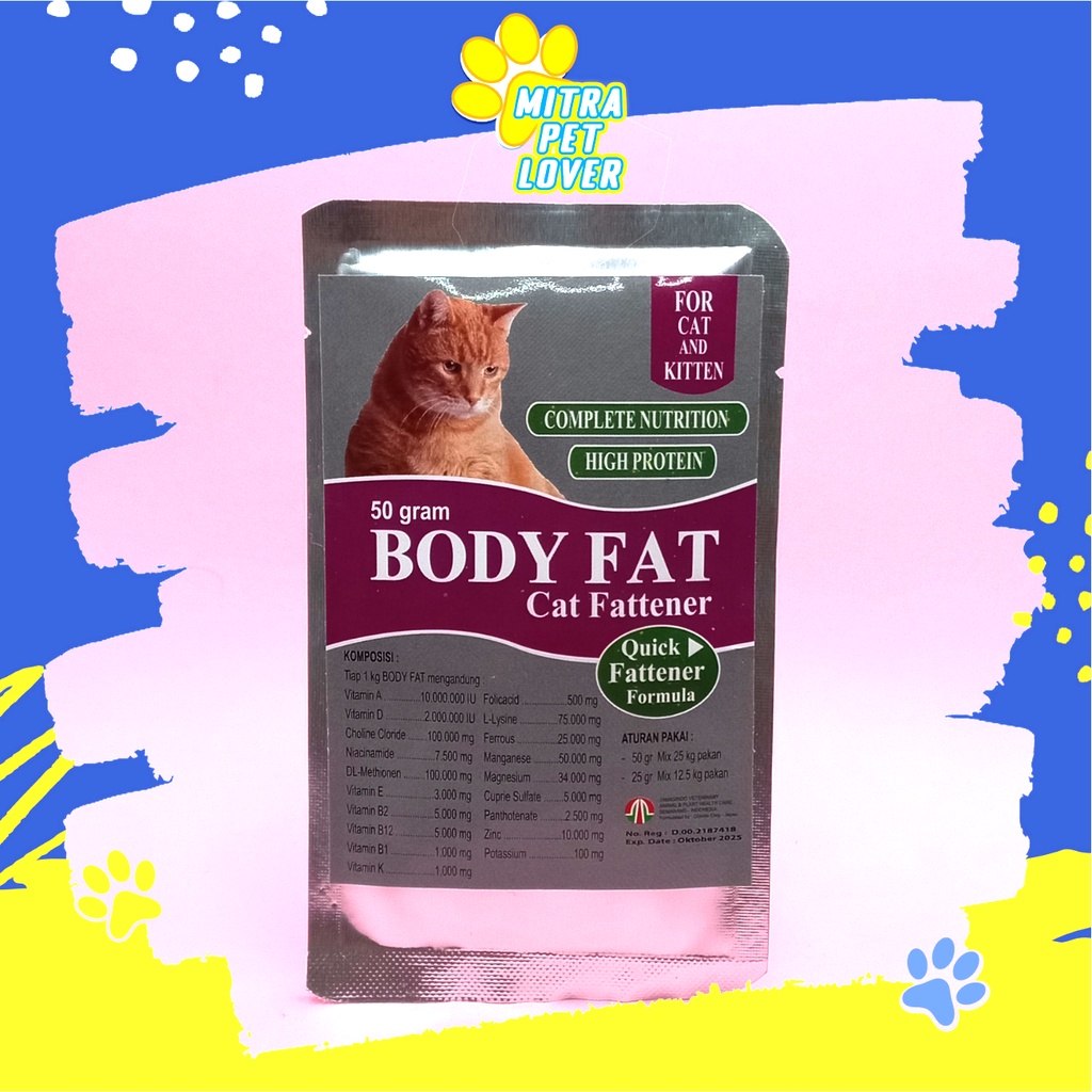 Multivitamin Fattening CAT BODY FAT CAT 50 Grams FATTENER CAT